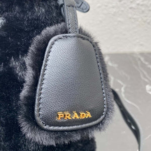 Prada 1BA373 Prada Panier shearling mini-bag Black - Default Title - View 7
