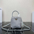 Prada 1BA373 Prada Panier shearling mini-bag Gray