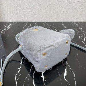 Prada 1BA373 Prada Panier shearling mini-bag Gray - Default Title - View 4