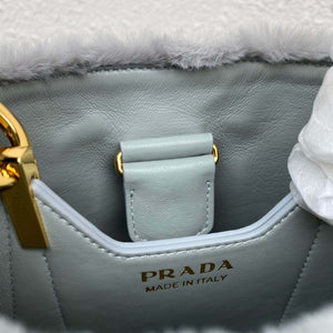 Prada 1BA373 Prada Panier shearling mini-bag Gray - Default Title - View 9