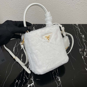 Prada 1BA373 Prada Panier shearling mini-bag White - Default Title - View 5