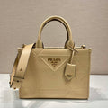 Prada 1BA379 Small leather Prada Symbole bag with topstitching Apricot - Default Title - View 1