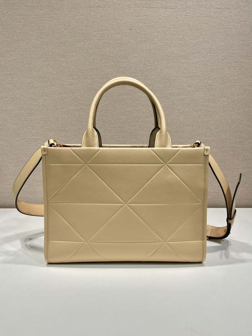 Prada 1BA379 Small leather Prada Symbole bag with topstitching Apricot - Default Title - View 4