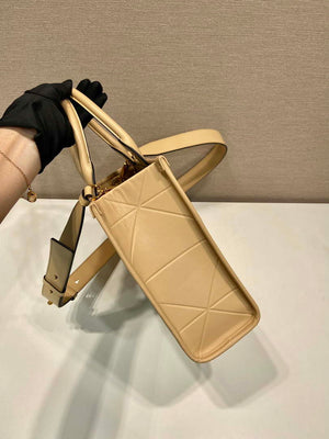 Prada 1BA379 Small leather Prada Symbole bag with topstitching Apricot - Default Title - View 5