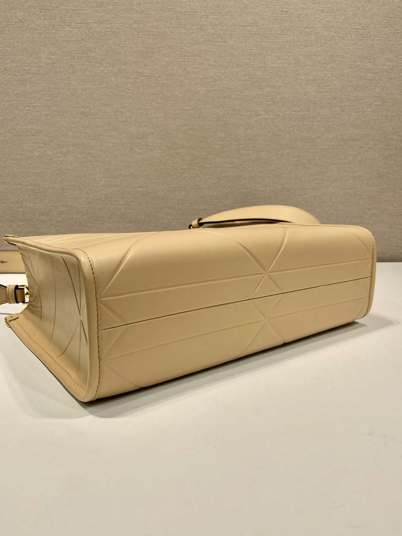 Prada 1BA379 Small leather Prada Symbole bag with topstitching Apricot - Default Title - View 7