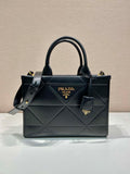 Prada 1BA379 Small leather Prada Symbole bag with topstitching Black