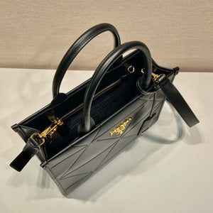 Prada 1BA379 Small leather Prada Symbole bag with topstitching Black - Default Title - View 3