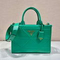 Prada 1BA379 Small leather Prada Symbole bag with topstitching Green - Default Title - View 1
