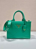 Prada 1BA379 Small leather Prada Symbole bag with topstitching Green