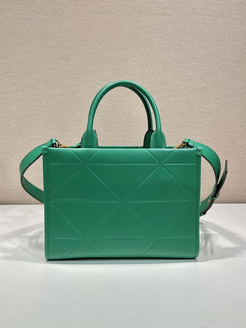 Prada 1BA379 Small leather Prada Symbole bag with topstitching Green - Default Title - View 5