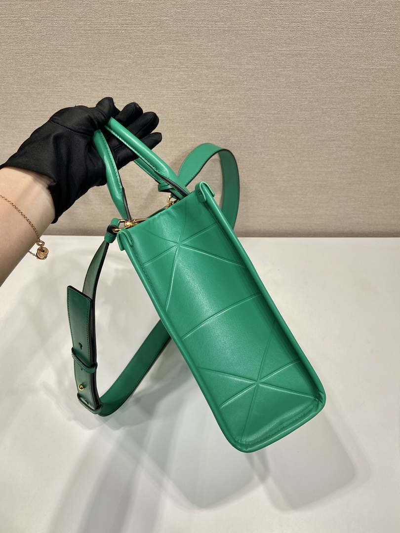 Prada 1BA379 Small leather Prada Symbole bag with topstitching Green - Default Title - View 6