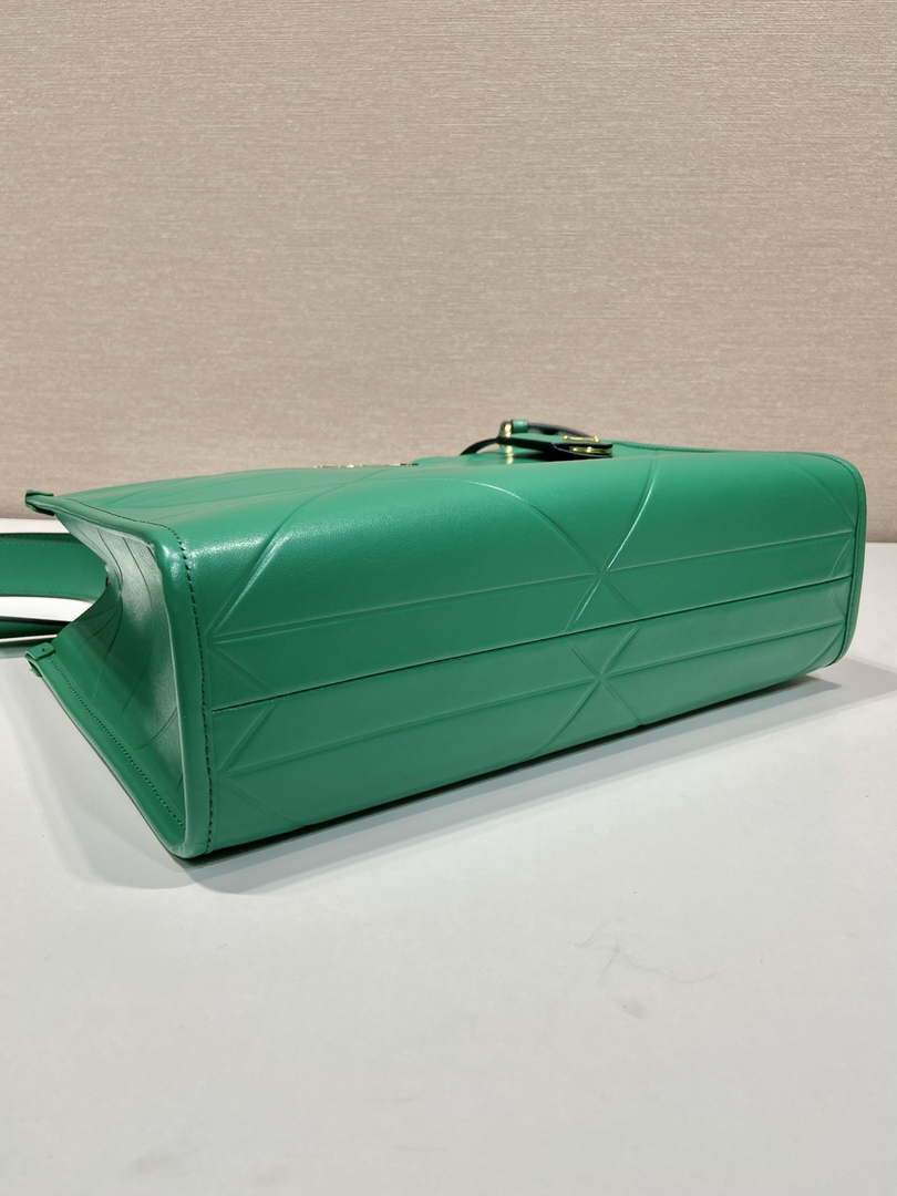 Prada 1BA379 Small leather Prada Symbole bag with topstitching Green - Default Title - View 7