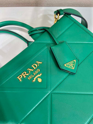 Prada 1BA379 Small leather Prada Symbole bag with topstitching Green - Default Title - View 8