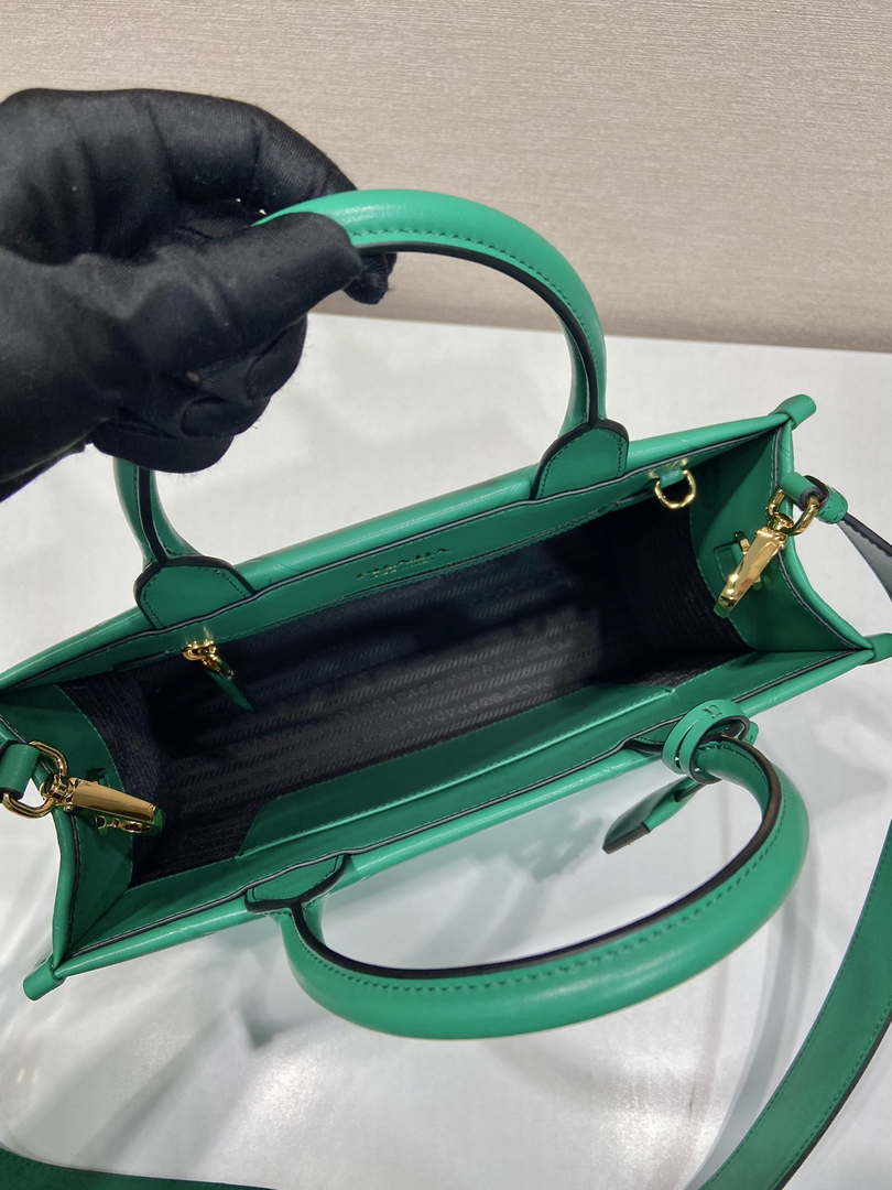 Prada 1BA379 Small leather Prada Symbole bag with topstitching Green - Default Title - View 9