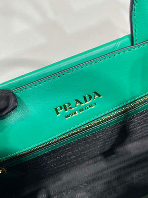 Prada 1BA379 Small leather Prada Symbole bag with topstitching Green - Default Title - View 10
