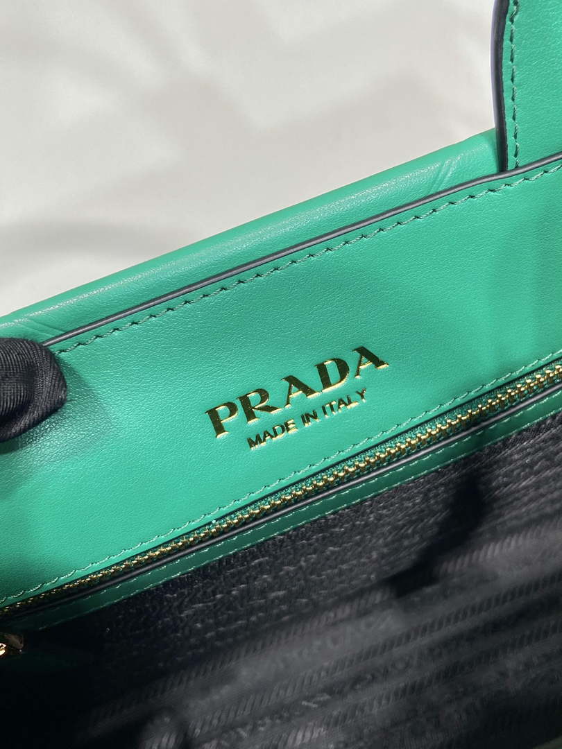 Prada 1BA379 Small leather Prada Symbole bag with topstitching Green - Default Title - View 10