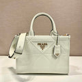 Prada 1BA379 Small leather Prada Symbole bag with topstitching White - Default Title - View 1
