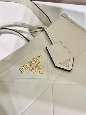 Prada 1BA379 Small leather Prada Symbole bag with topstitching White - Default Title - View 6