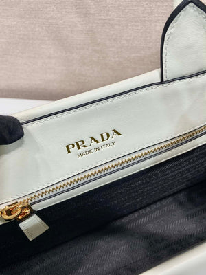 Prada 1BA379 Small leather Prada Symbole bag with topstitching White - Default Title - View 9