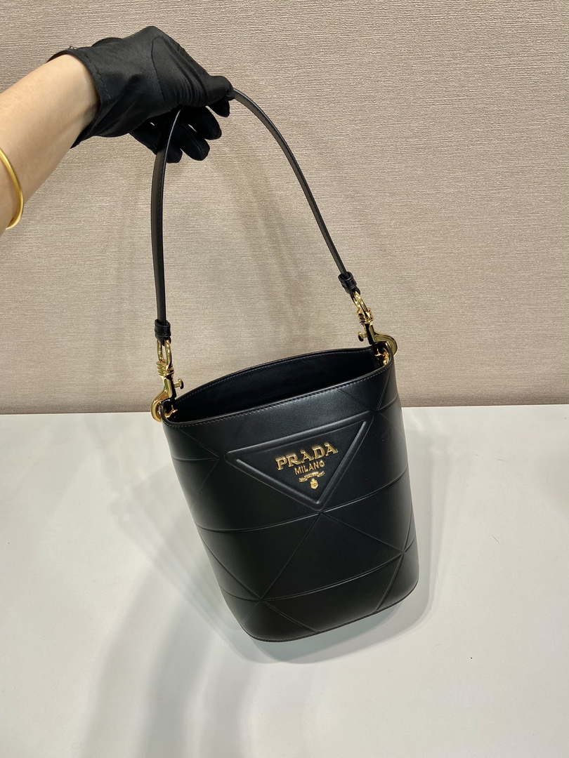 Prada 1BA380 Small Saffiano Leather Prada Bucket Bag - Default Title - View 3