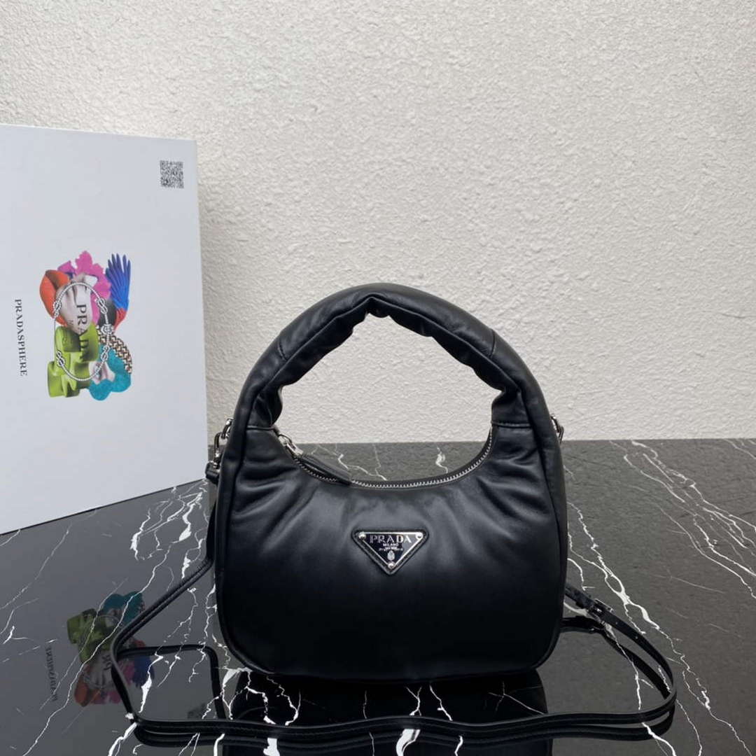 Prada 1BA384 Prada Soft Padded Nappa Leather Mini Bag Black - Default Title - View 1