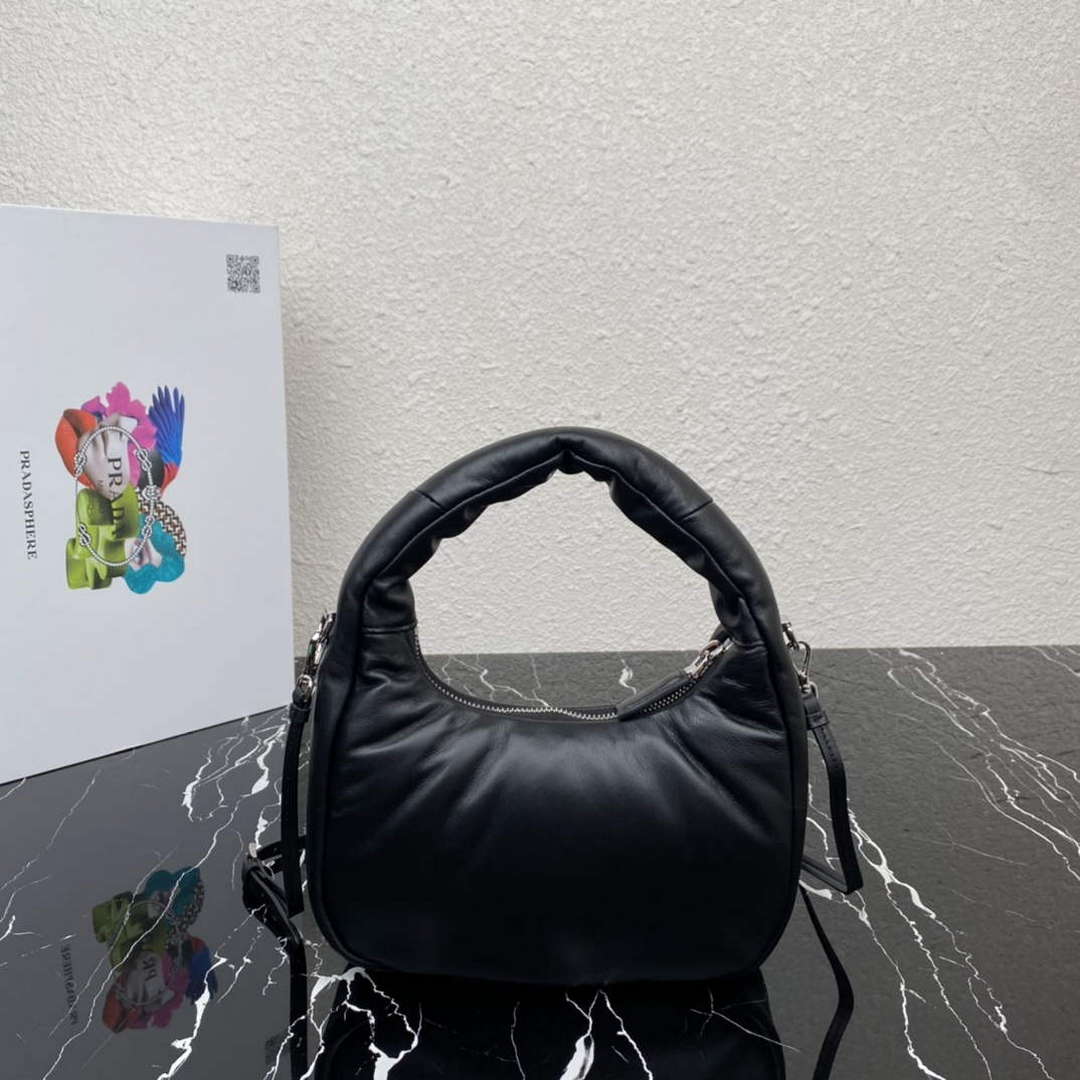 Prada 1BA384 Prada Soft Padded Nappa Leather Mini Bag Black - Default Title - View 2