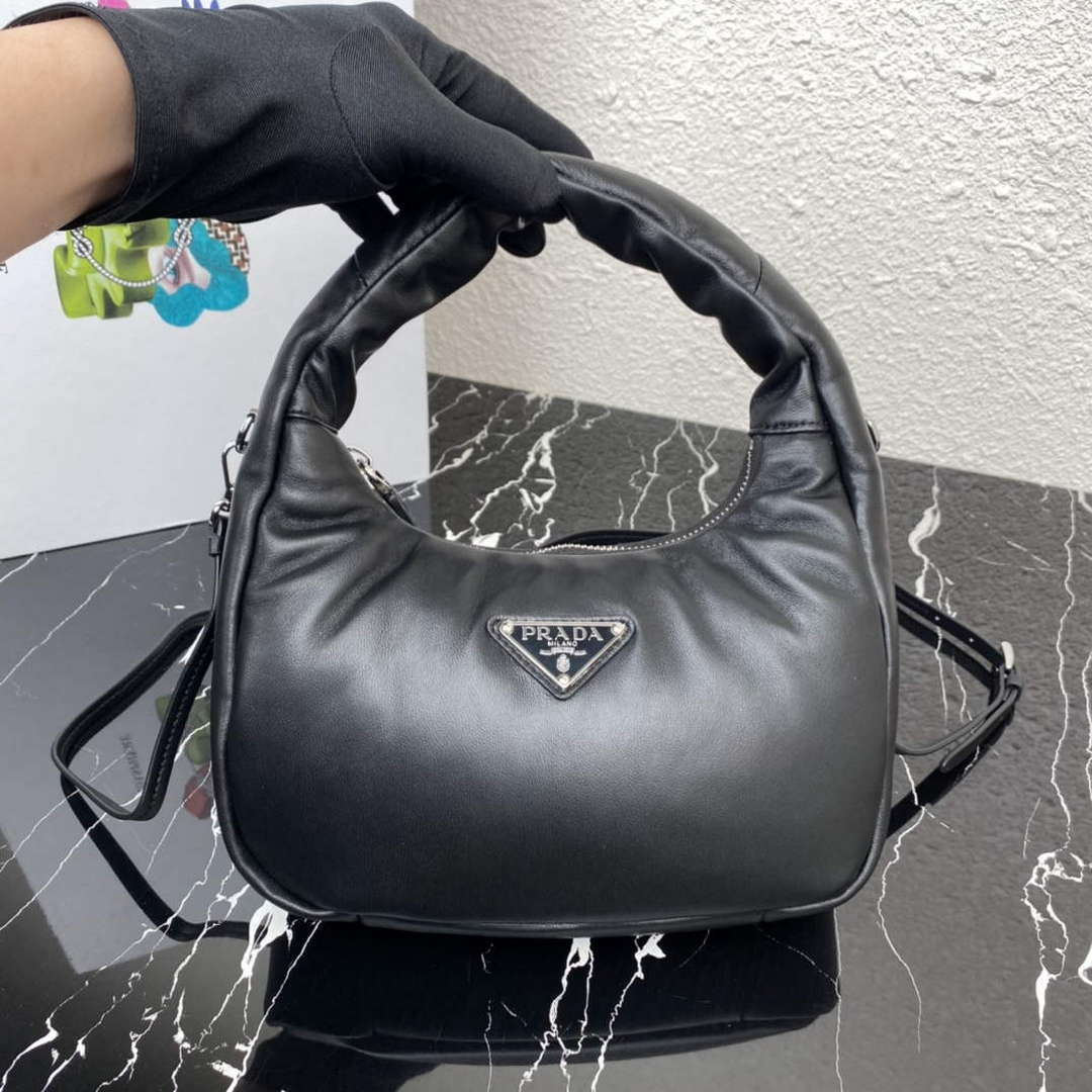 Prada 1BA384 Prada Soft Padded Nappa Leather Mini Bag Black - Default Title - View 7