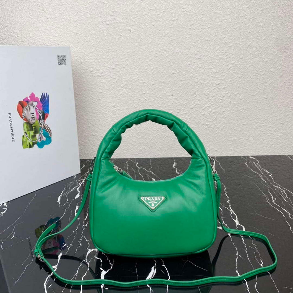 Prada 1BA384 Prada Soft Padded Nappa Leather Mini Bag Green