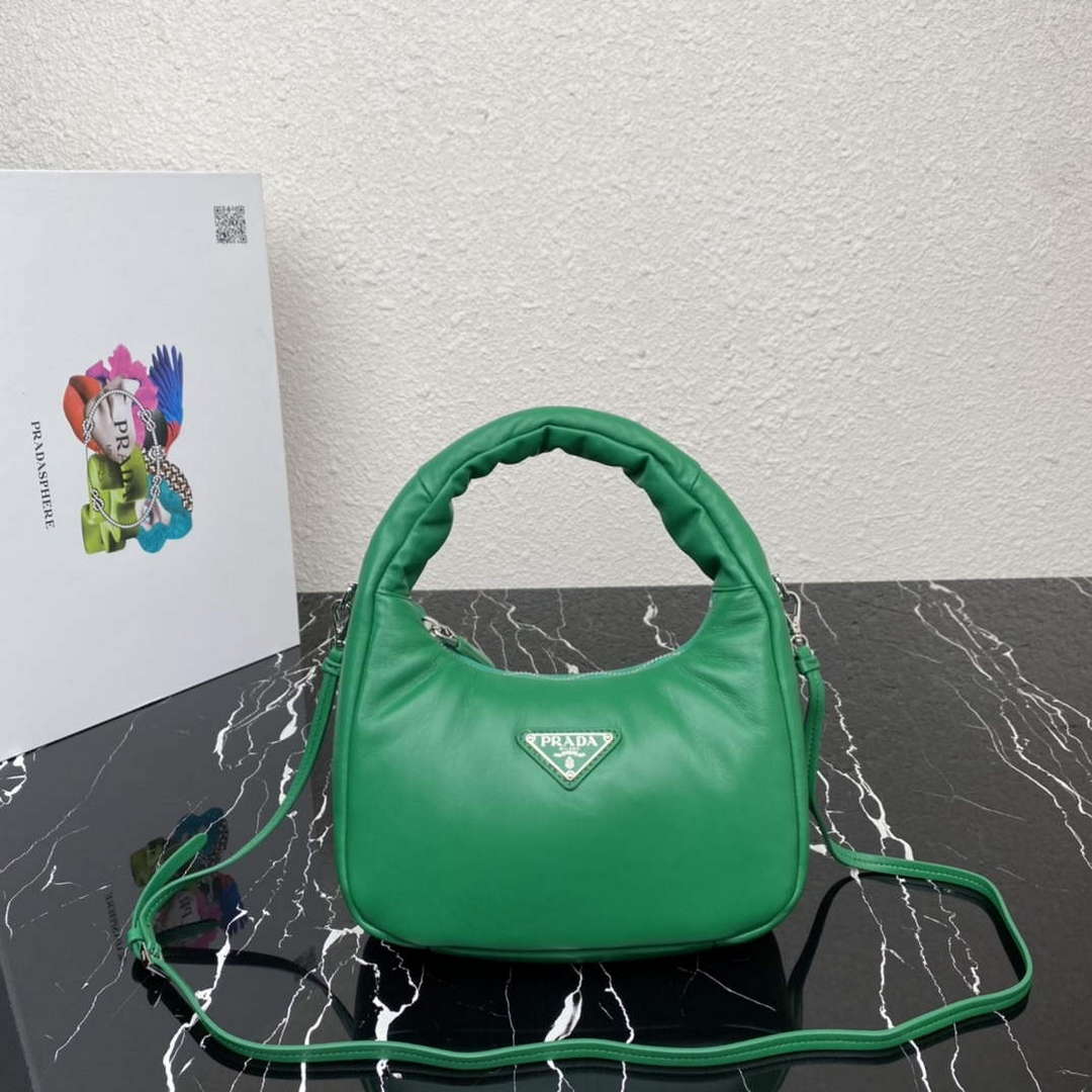 Prada 1BA384 Prada Soft Padded Nappa Leather Mini Bag Green - Default Title - View 1