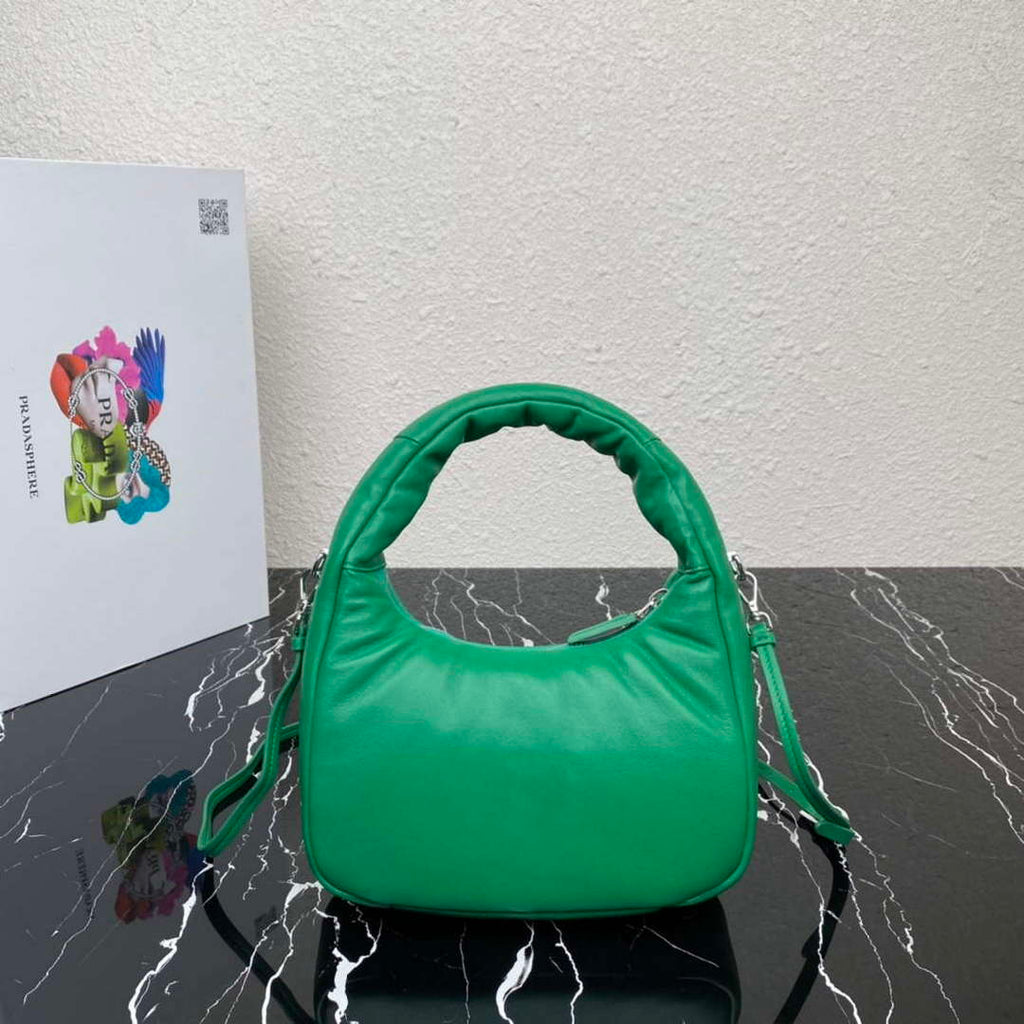 Prada 1BA384 Prada Soft Padded Nappa Leather Mini Bag Green