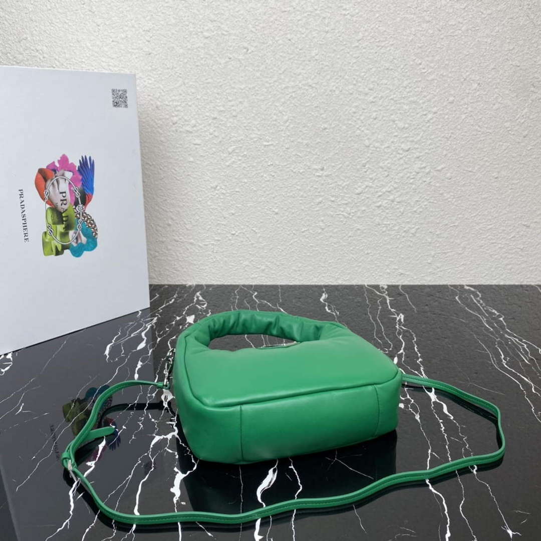 Prada 1BA384 Prada Soft Padded Nappa Leather Mini Bag Green