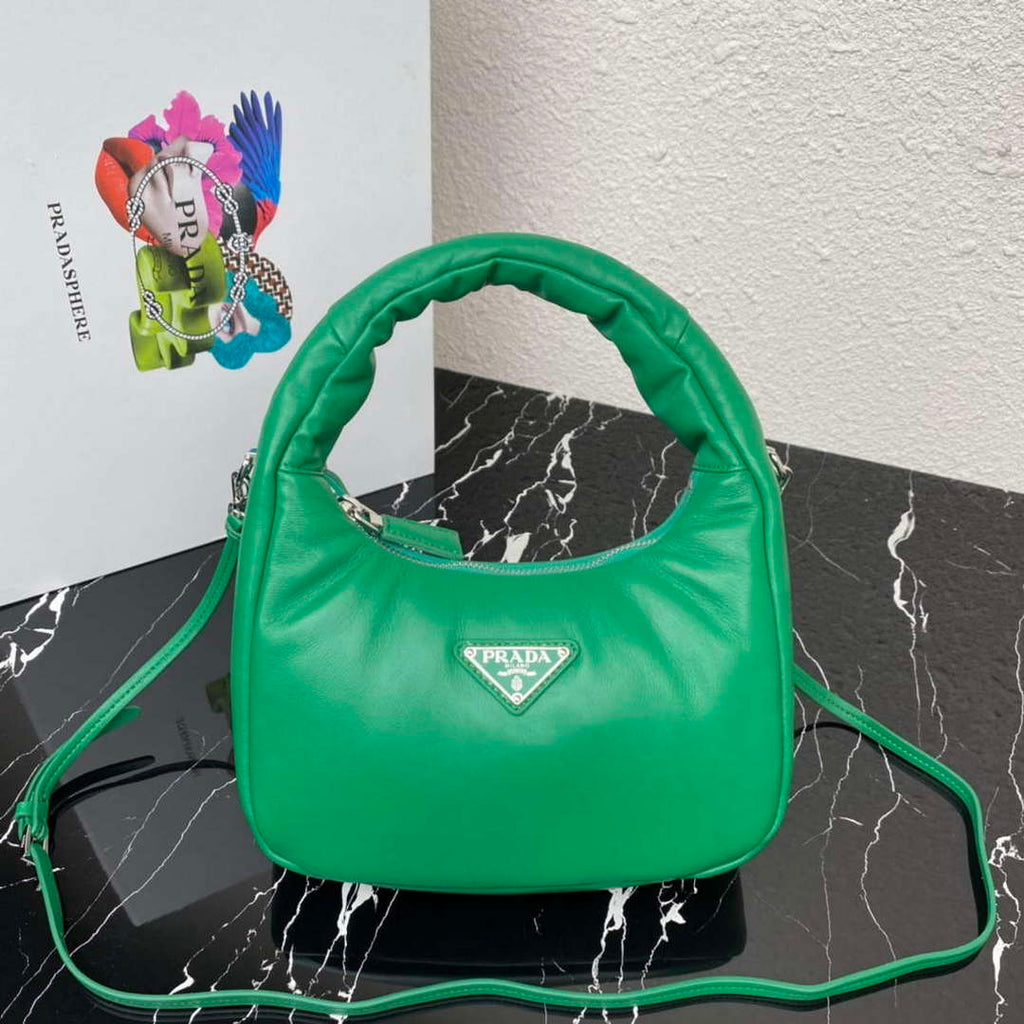 Prada 1BA384 Prada Soft Padded Nappa Leather Mini Bag Green