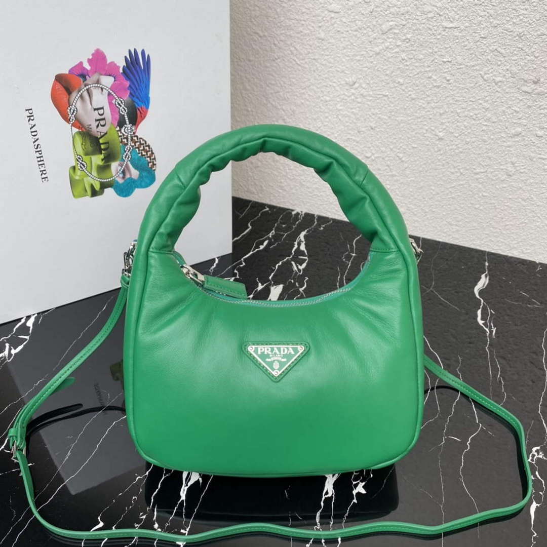 Prada 1BA384 Prada Soft Padded Nappa Leather Mini Bag Green