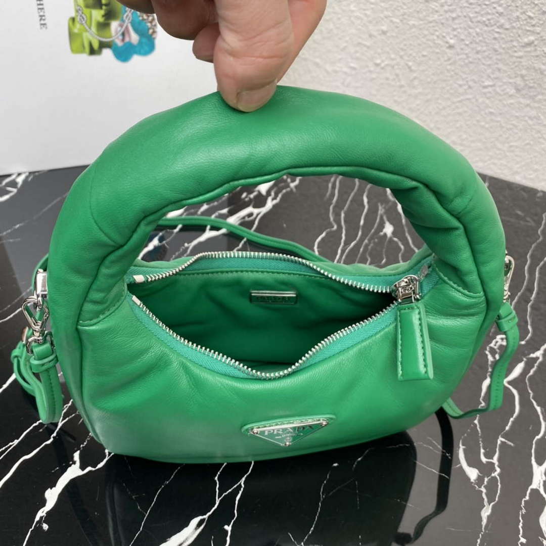 Prada 1BA384 Prada Soft Padded Nappa Leather Mini Bag Green - Default Title - View 8