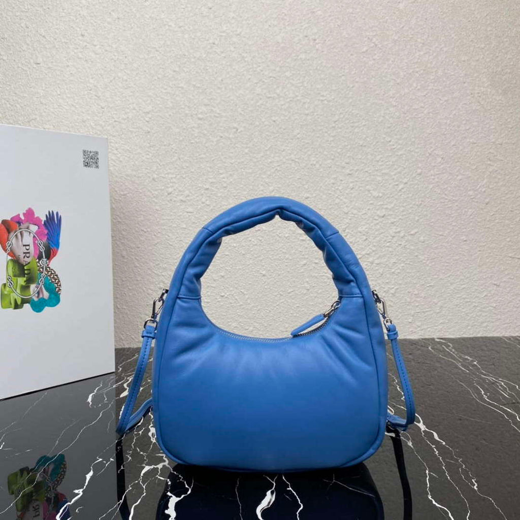 Prada 1BA384 Prada Soft Padded Nappa Leather Mini Bag Light Blue