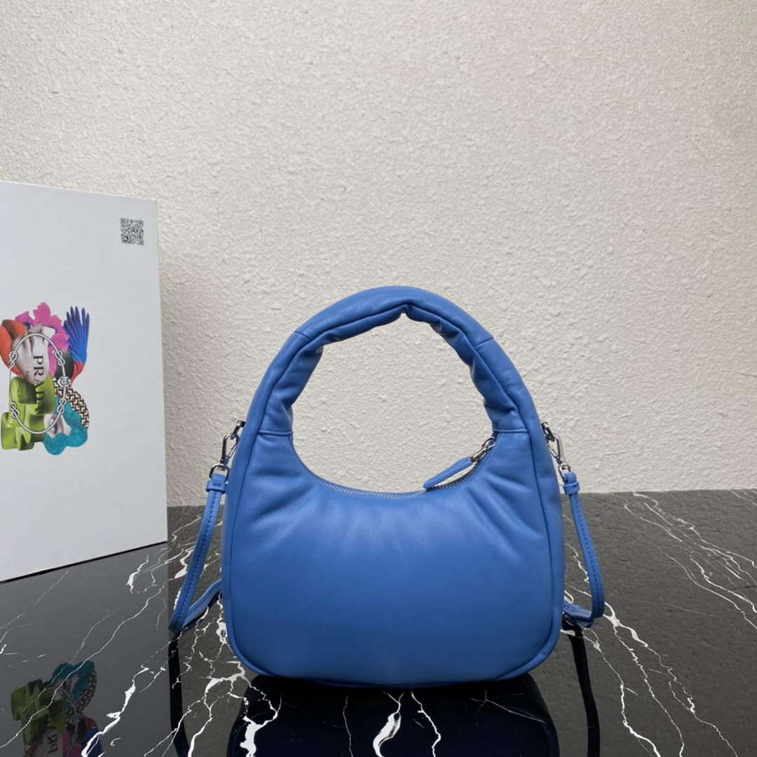 Prada 1BA384 Prada Soft Padded Nappa Leather Mini Bag Light Blue