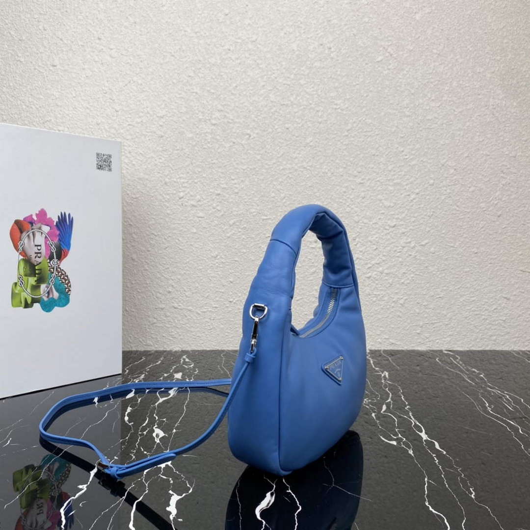 Prada 1BA384 Prada Soft Padded Nappa Leather Mini Bag Light Blue