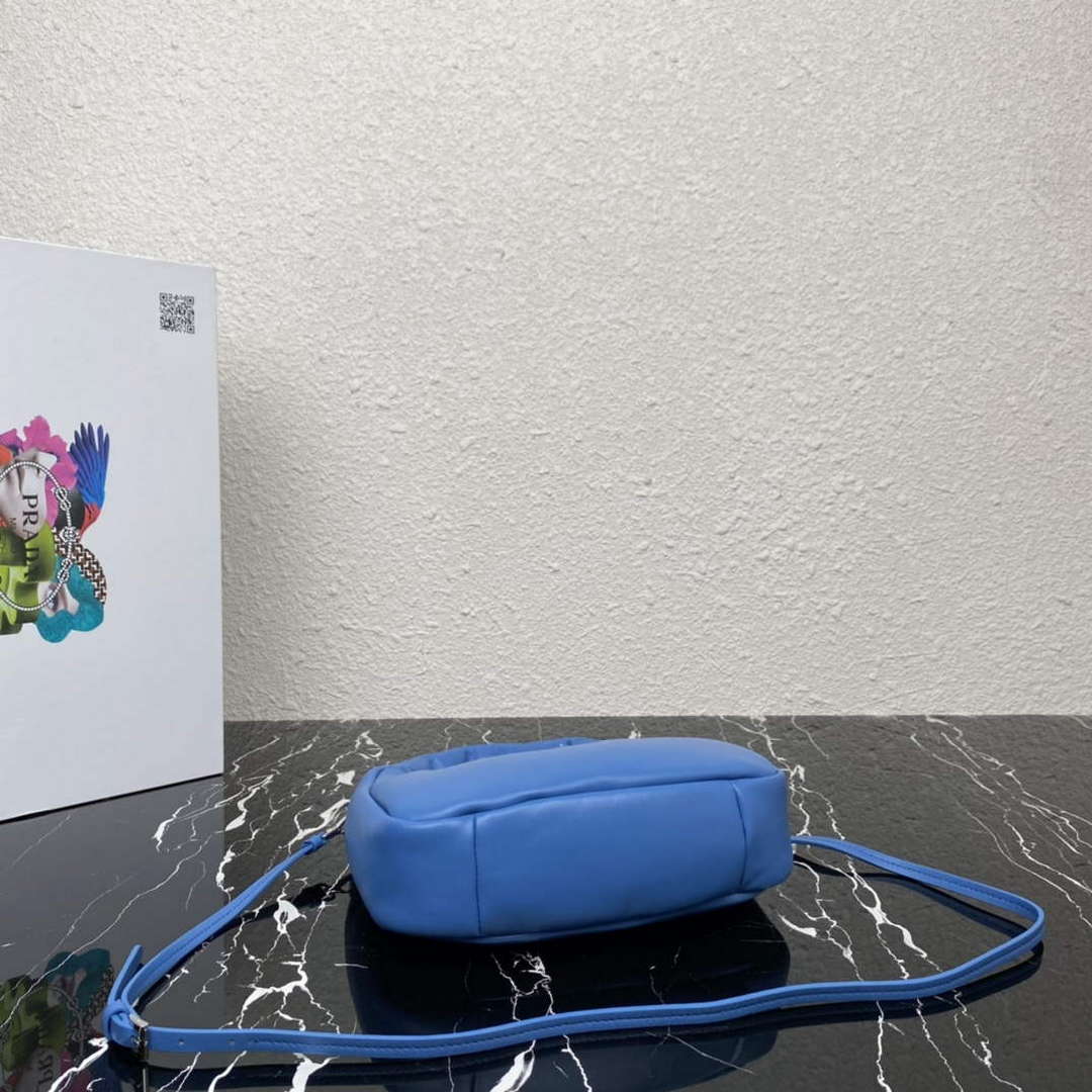 Prada 1BA384 Prada Soft Padded Nappa Leather Mini Bag Light Blue