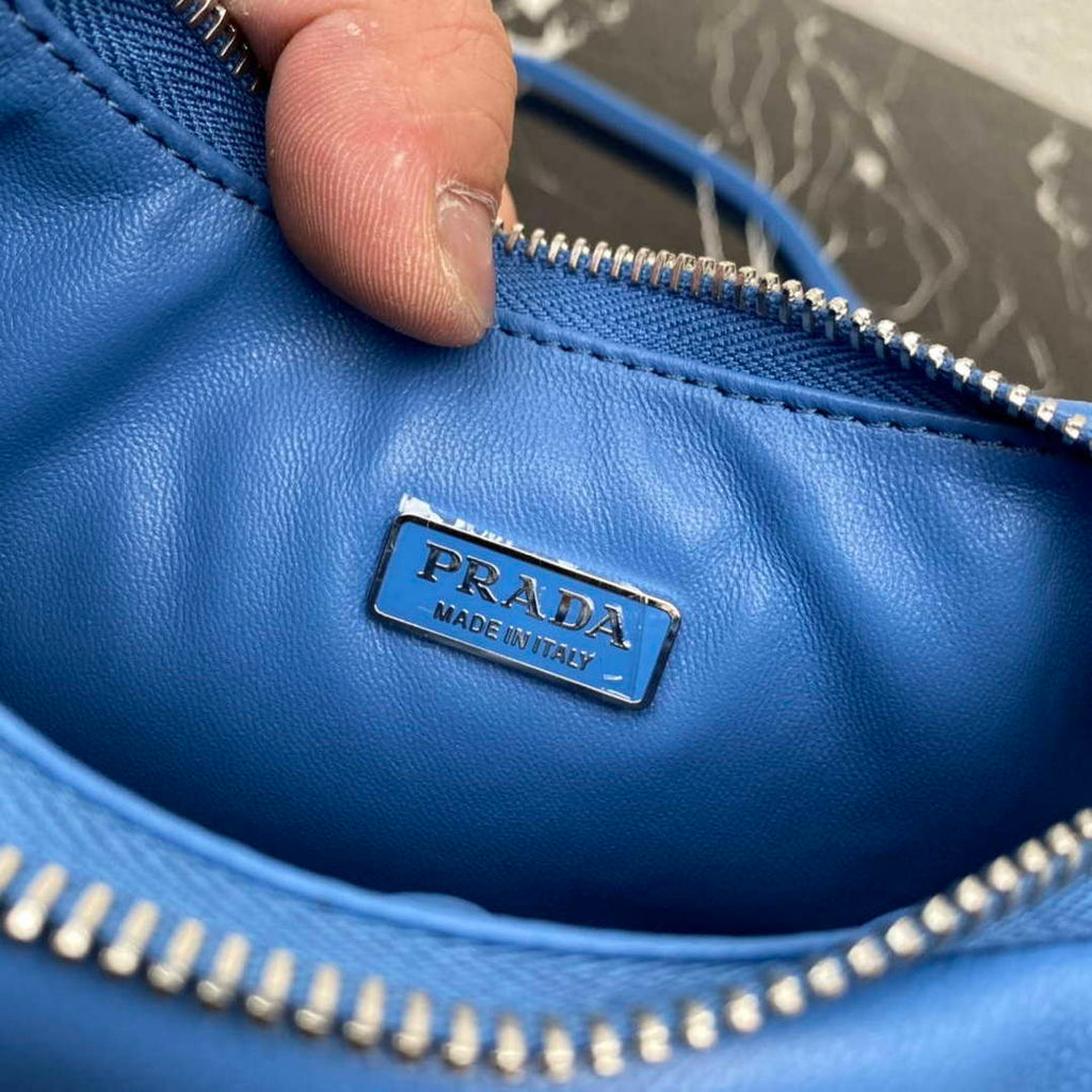 Prada 1BA384 Prada Soft Padded Nappa Leather Mini Bag Light Blue