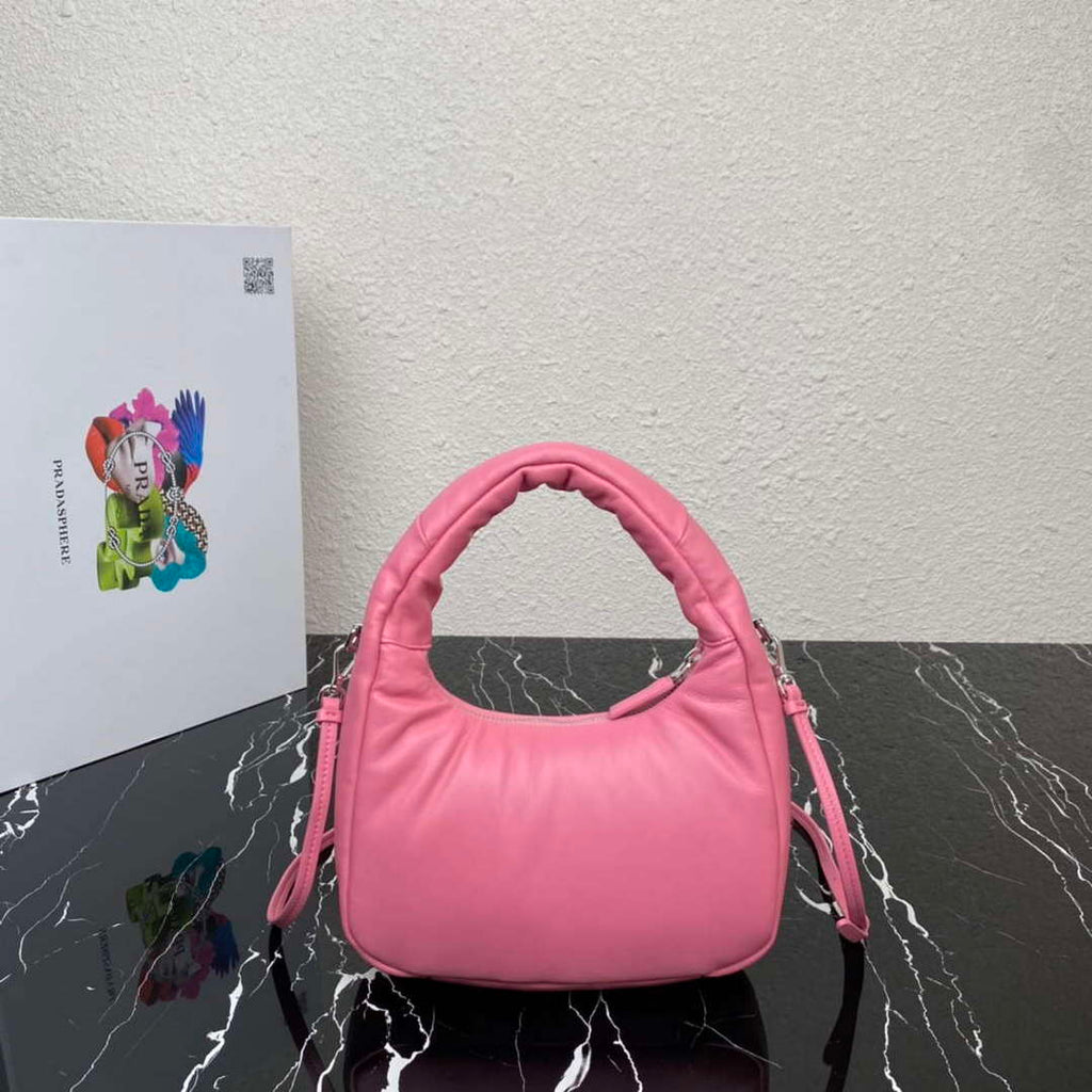 Prada 1BA384 Prada Soft Padded Nappa Leather Mini Bag Pink