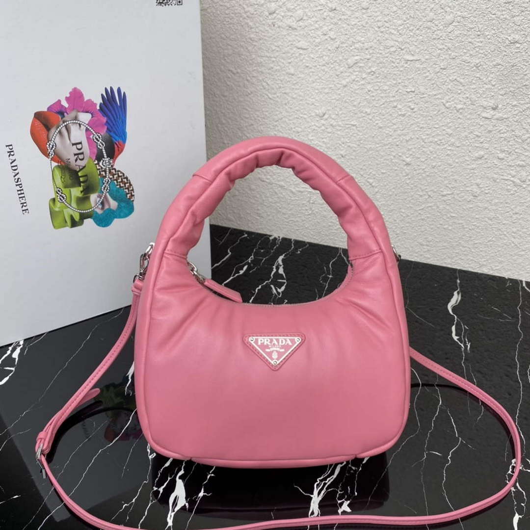 Prada 1BA384 Prada Soft Padded Nappa Leather Mini Bag Pink - Default Title - View 7