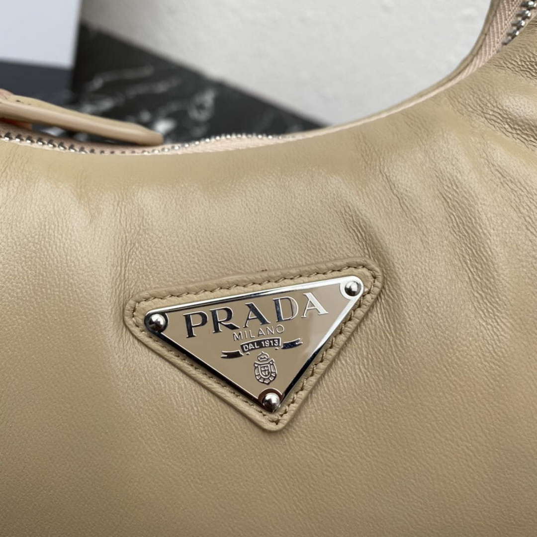 Prada 1BA384 Prada Soft Padded Nappa Leather Mini Bag Tan