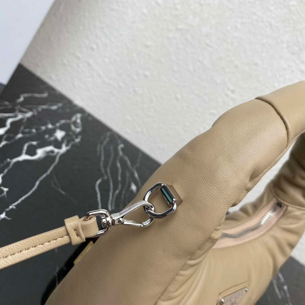 Prada 1BA384 Prada Soft Padded Nappa Leather Mini Bag Tan