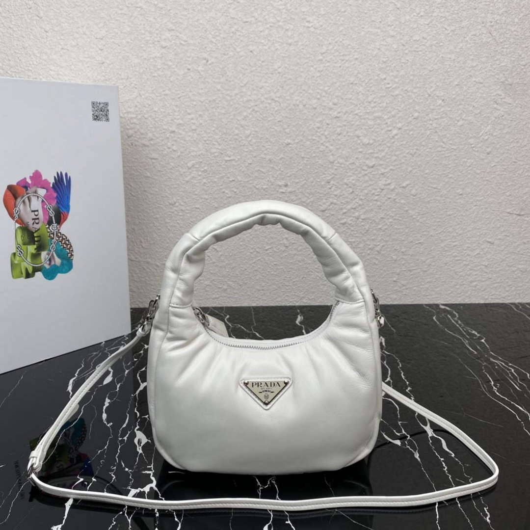 Prada 1BA384 Prada Soft Padded Nappa Leather Mini Bag White - Default Title - View 1