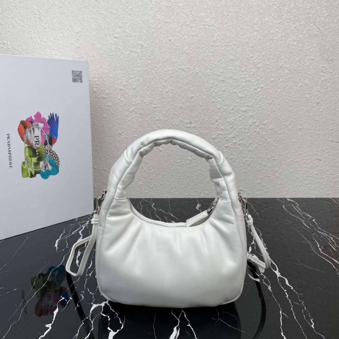 Prada 1BA384 Prada Soft Padded Nappa Leather Mini Bag White - Default Title - View 2