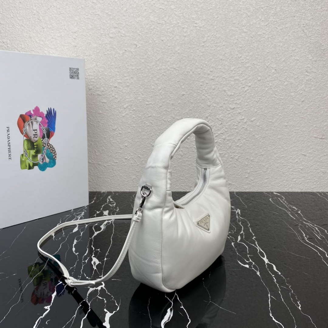 Prada 1BA384 Prada Soft Padded Nappa Leather Mini Bag White - Default Title - View 3