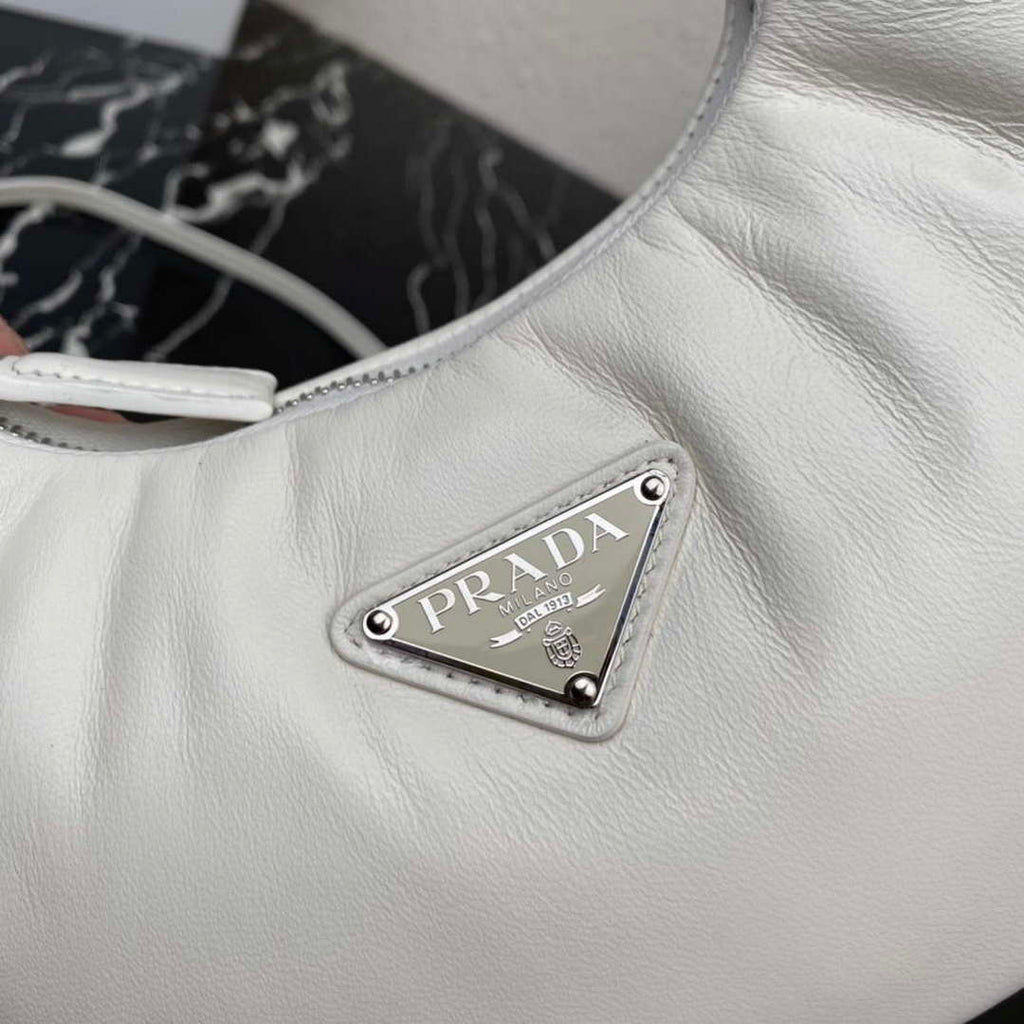 Prada 1BA384 Prada Soft Padded Nappa Leather Mini Bag White