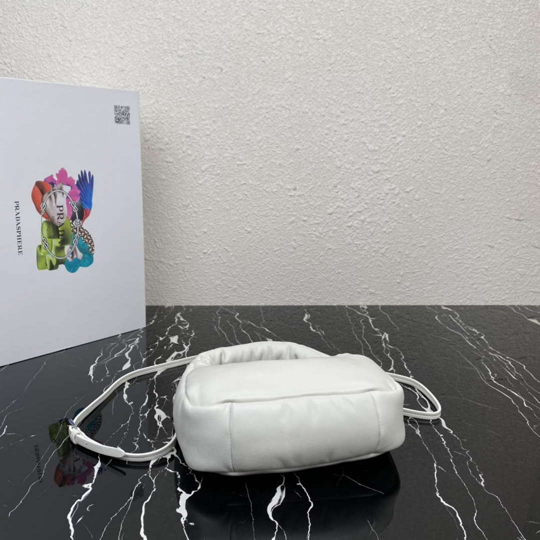 Prada 1BA384 Prada Soft Padded Nappa Leather Mini Bag White