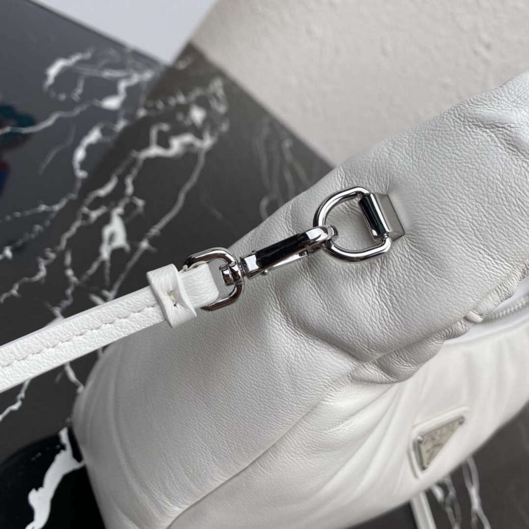 Prada 1BA384 Prada Soft Padded Nappa Leather Mini Bag White - Default Title - View 6