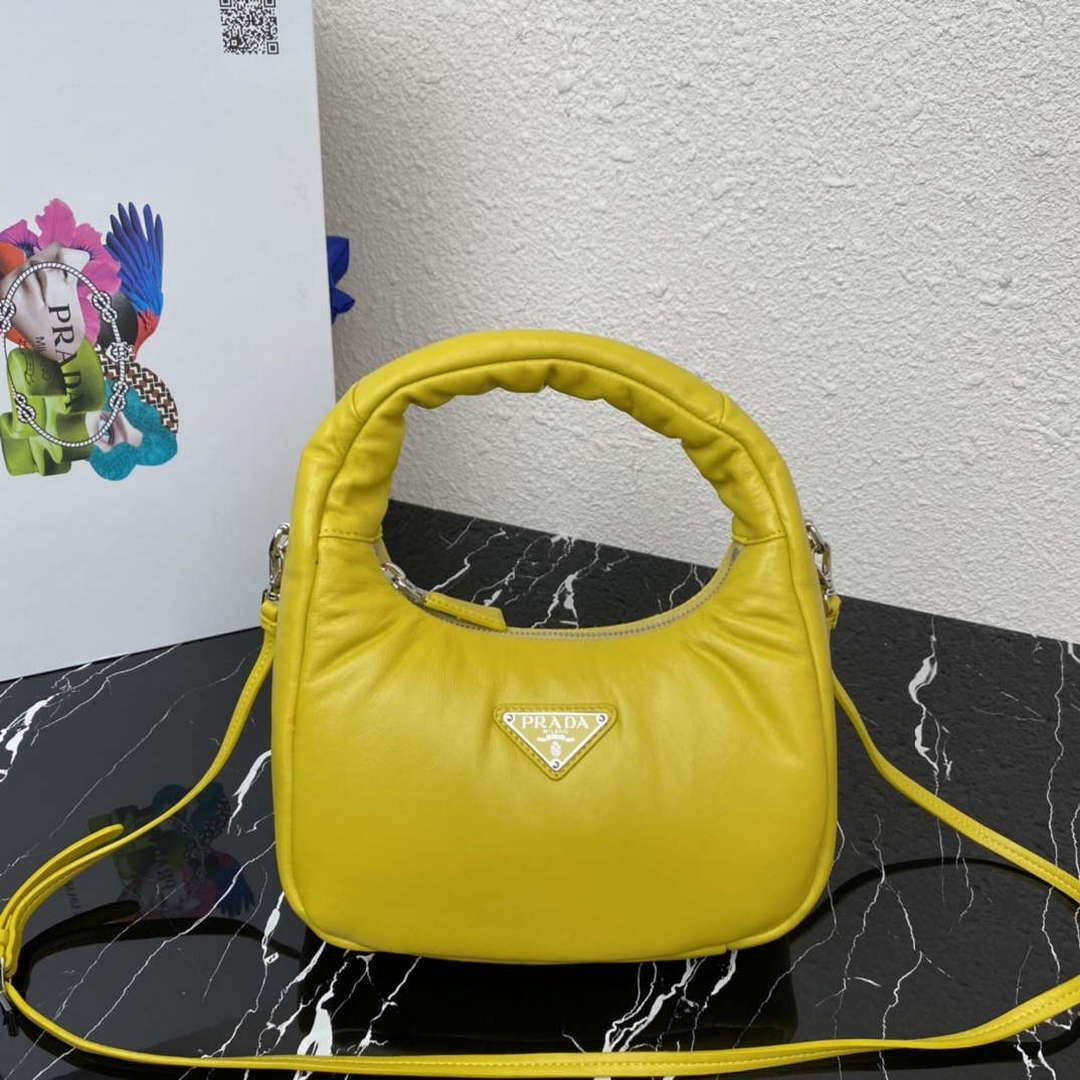Prada 1BA384 Prada Soft Padded Nappa Leather Mini Bag Yellow
